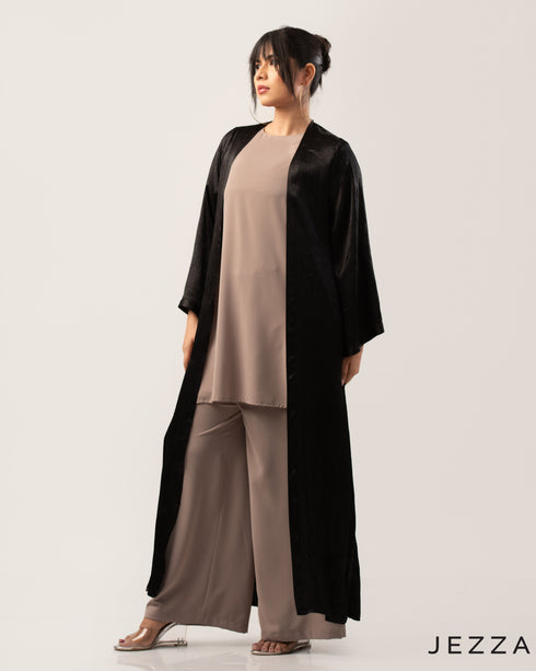 Ankle-Length Crush Satin & Polyester Three-Piece Set 61951